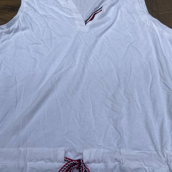 Tommy Hilfiger women’s Drawstring Tank Dress Swim Cover-Up S white - Picture 6 of 10